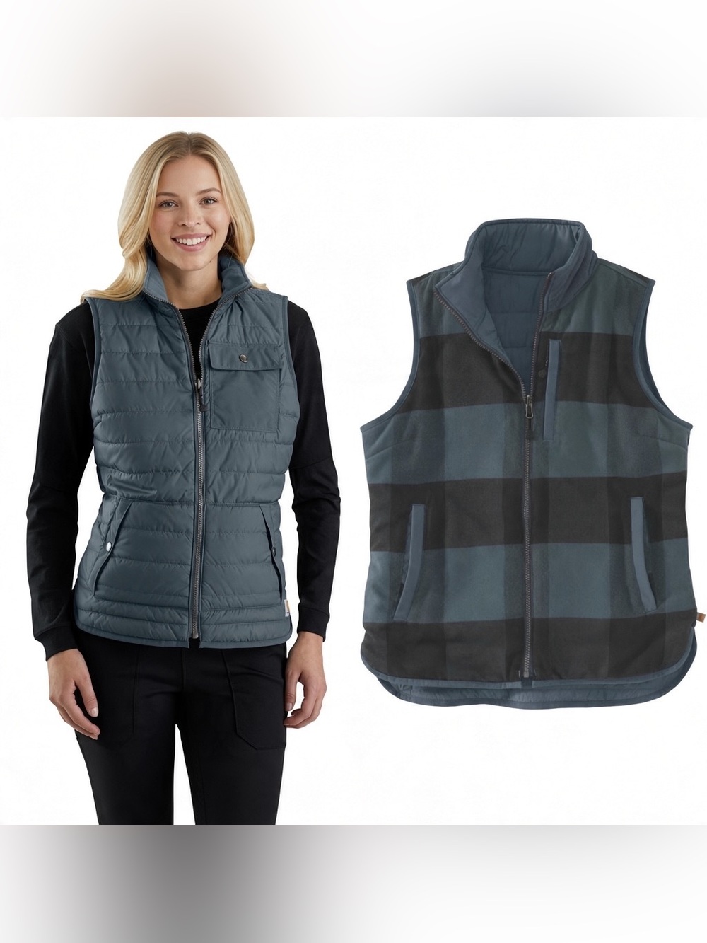 Carhartt Amoret Flannel Lined Reversible Vest size XXL women’s Like new!